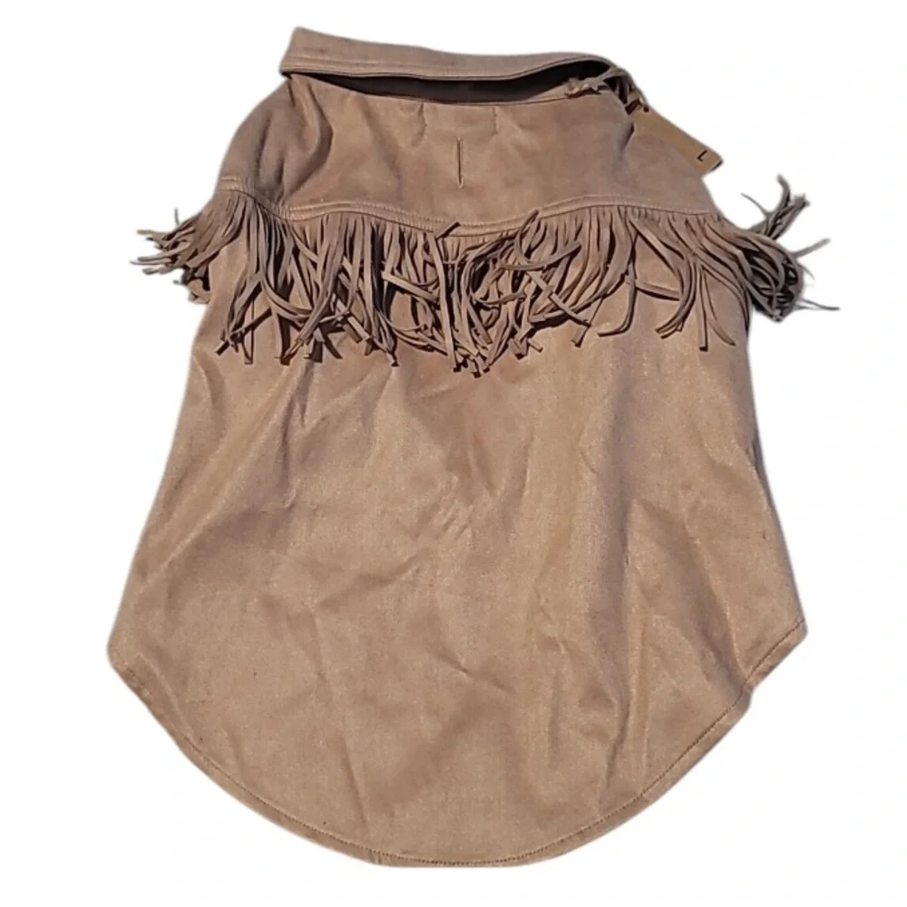 NWT Found my animal western fringe dog shirt s